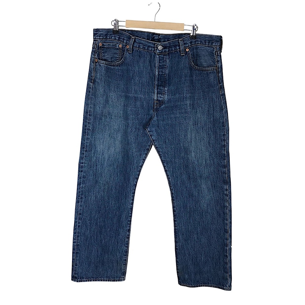 Levi’s 501 Cotton Medium Wash Button Fly Straight Fit Mens Jeans 40 X 29